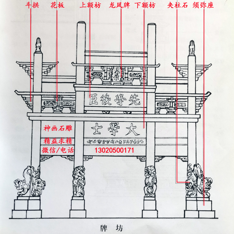 中国传统建筑石牌楼的结构