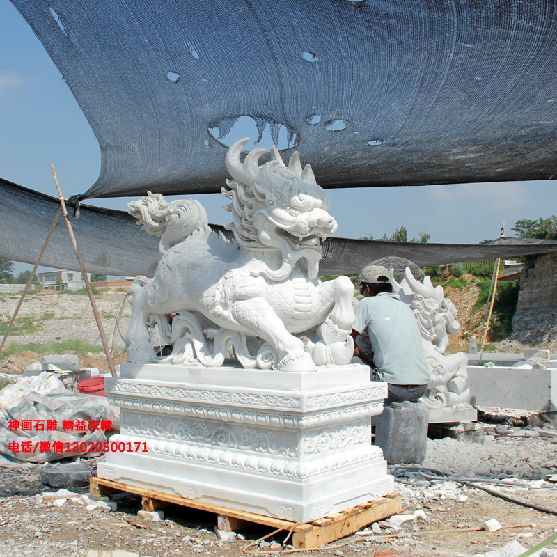 精品雕刻石麒麟实景图片大全
