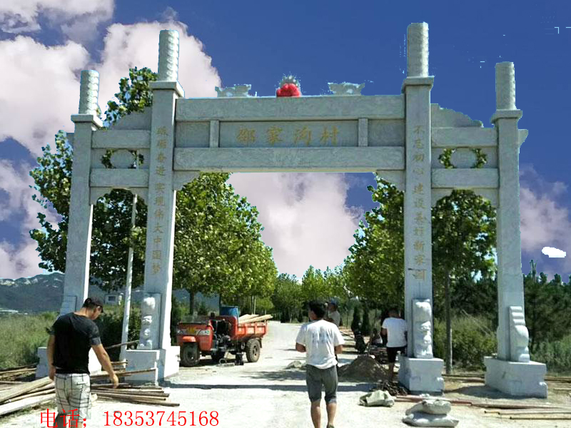 乡村石牌坊单门牌楼雕刻是人工雕刻还是机械雕刻大揭秘