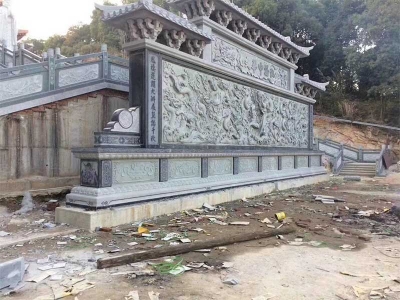 龙飞凤舞石雕迎门墙壁画