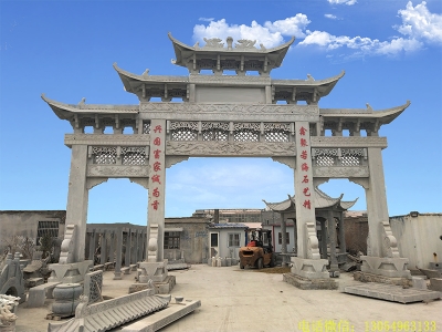 村口三门石牌坊的样式和图案的选择有那些意义