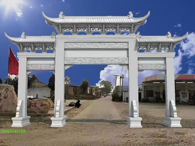 江西农村村口牌坊-单门石牌楼设计注意事项