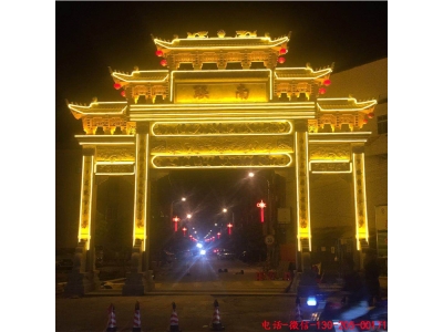 村口牌坊的作用 农村石牌坊图片 石大门样式 神画石雕