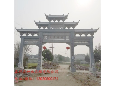 广东农村村口石牌坊的雕刻艺术-广东石牌坊图片大全