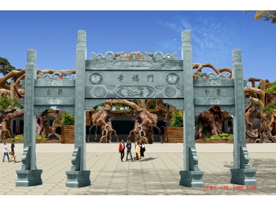 建筑步行街石牌坊-农村石牌坊的图片设计